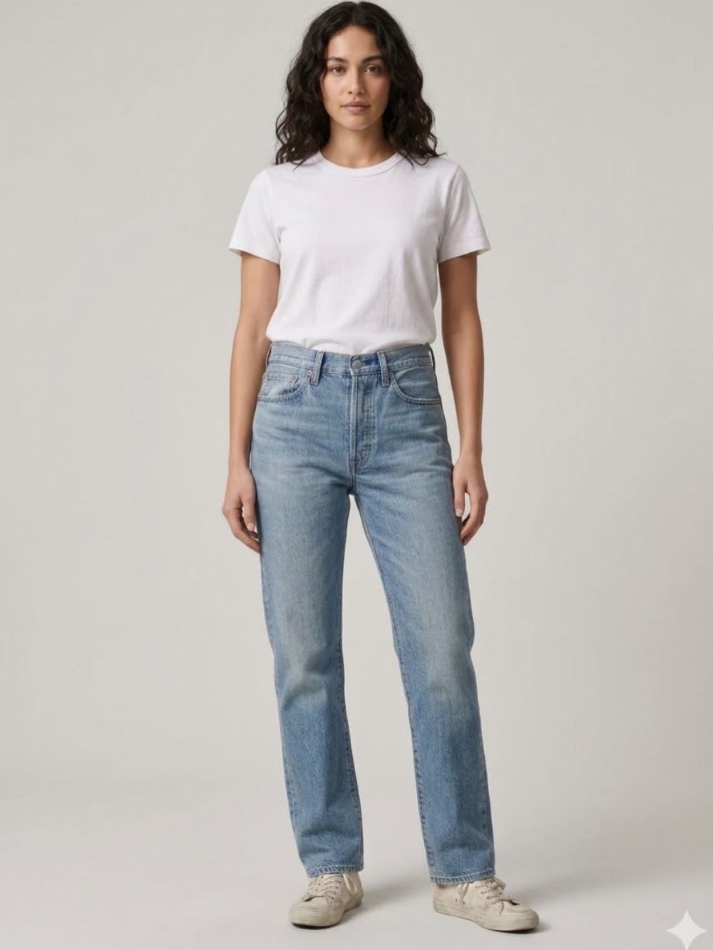 Buck Mason L047 original jeans high rise straight leg light wash rigid size 23